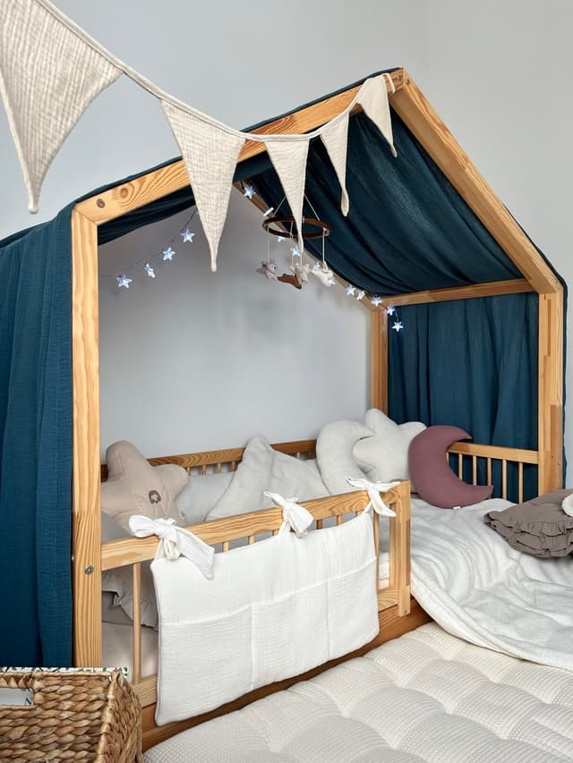 Personalised Muslin Canopy for a House Bed