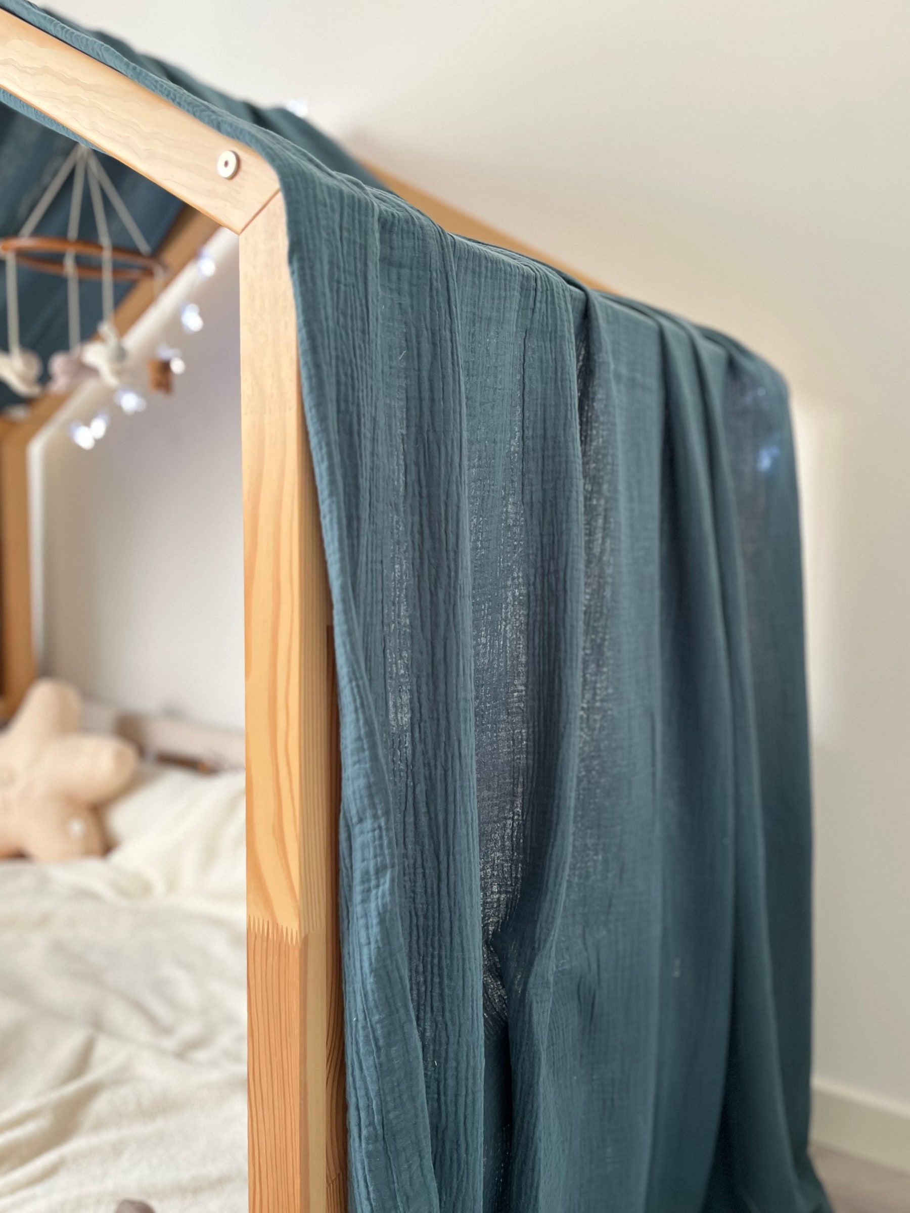 Personalised Muslin Canopy for a House Bed