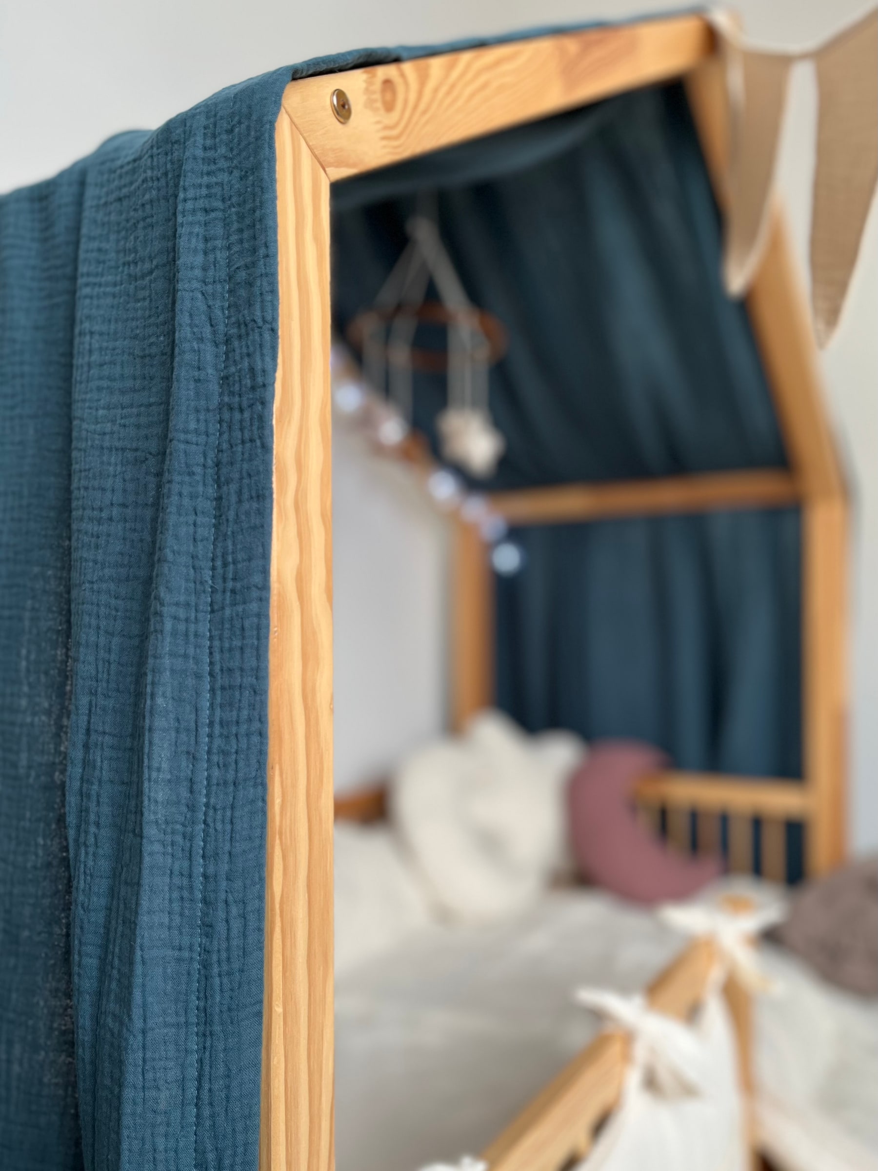 Personalised Muslin Canopy for a House Bed