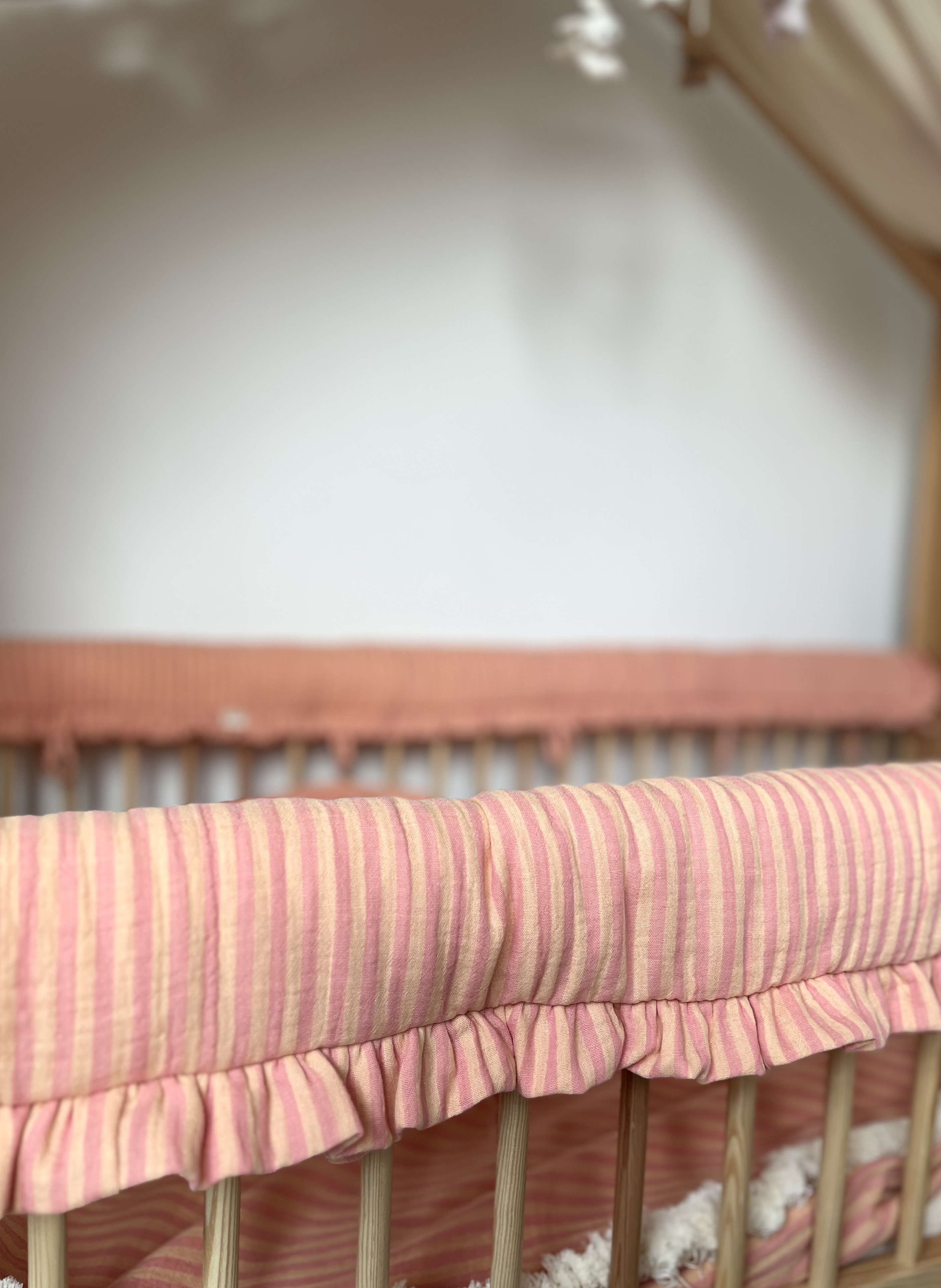 Muslin Rail Cover with Ruffles