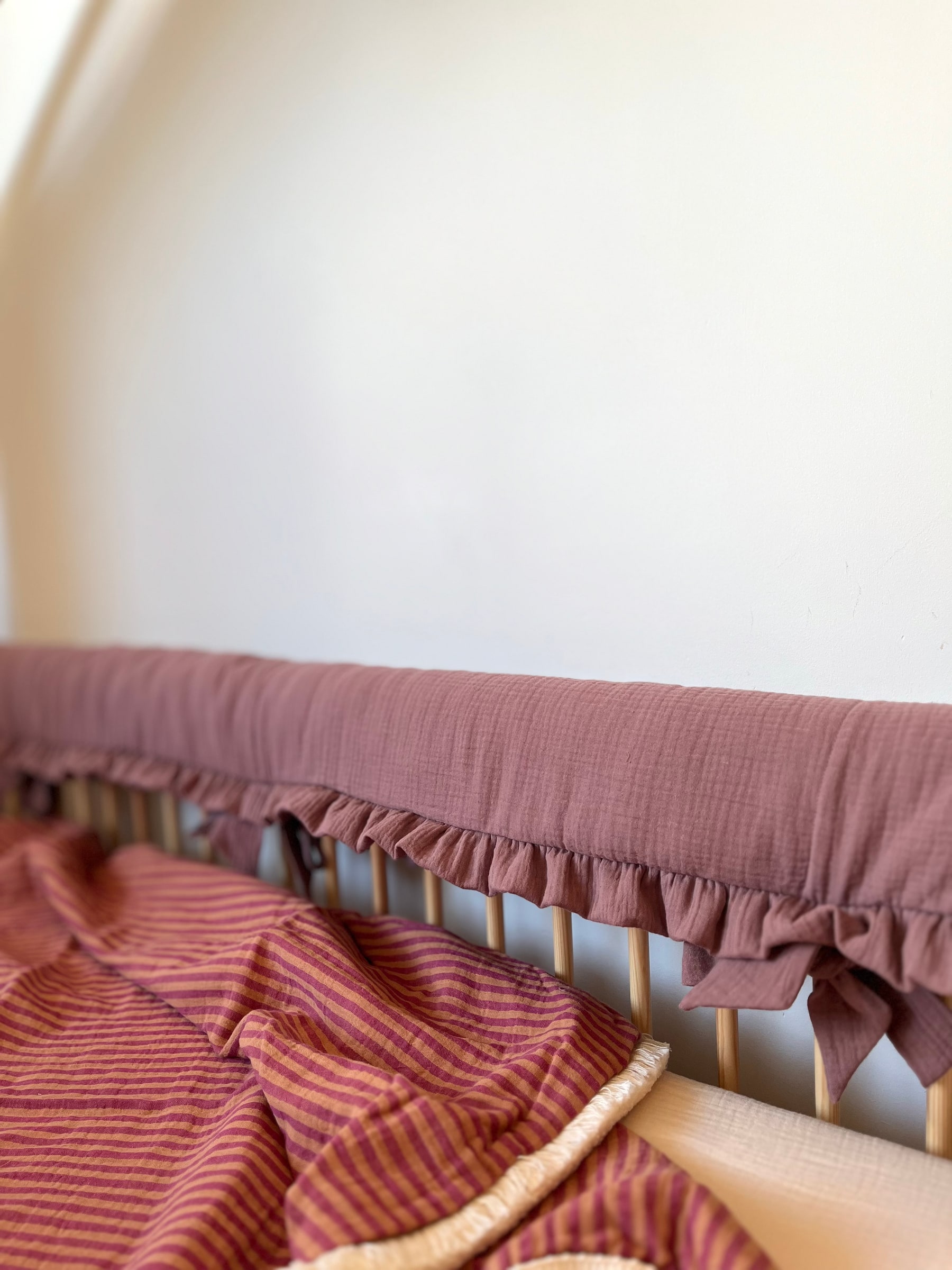 Muslin Rail Cover with Ruffles