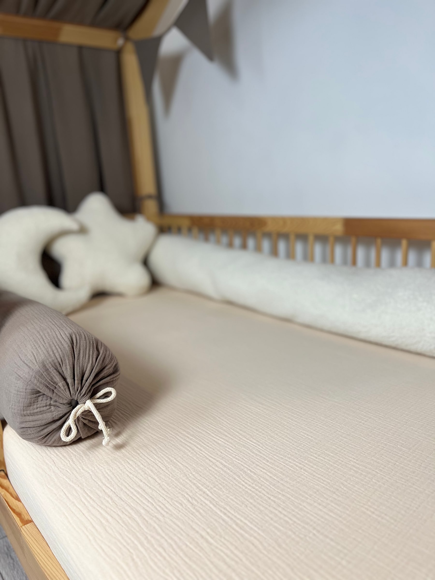 Musselin-Spannbettlaken fürs Babybett